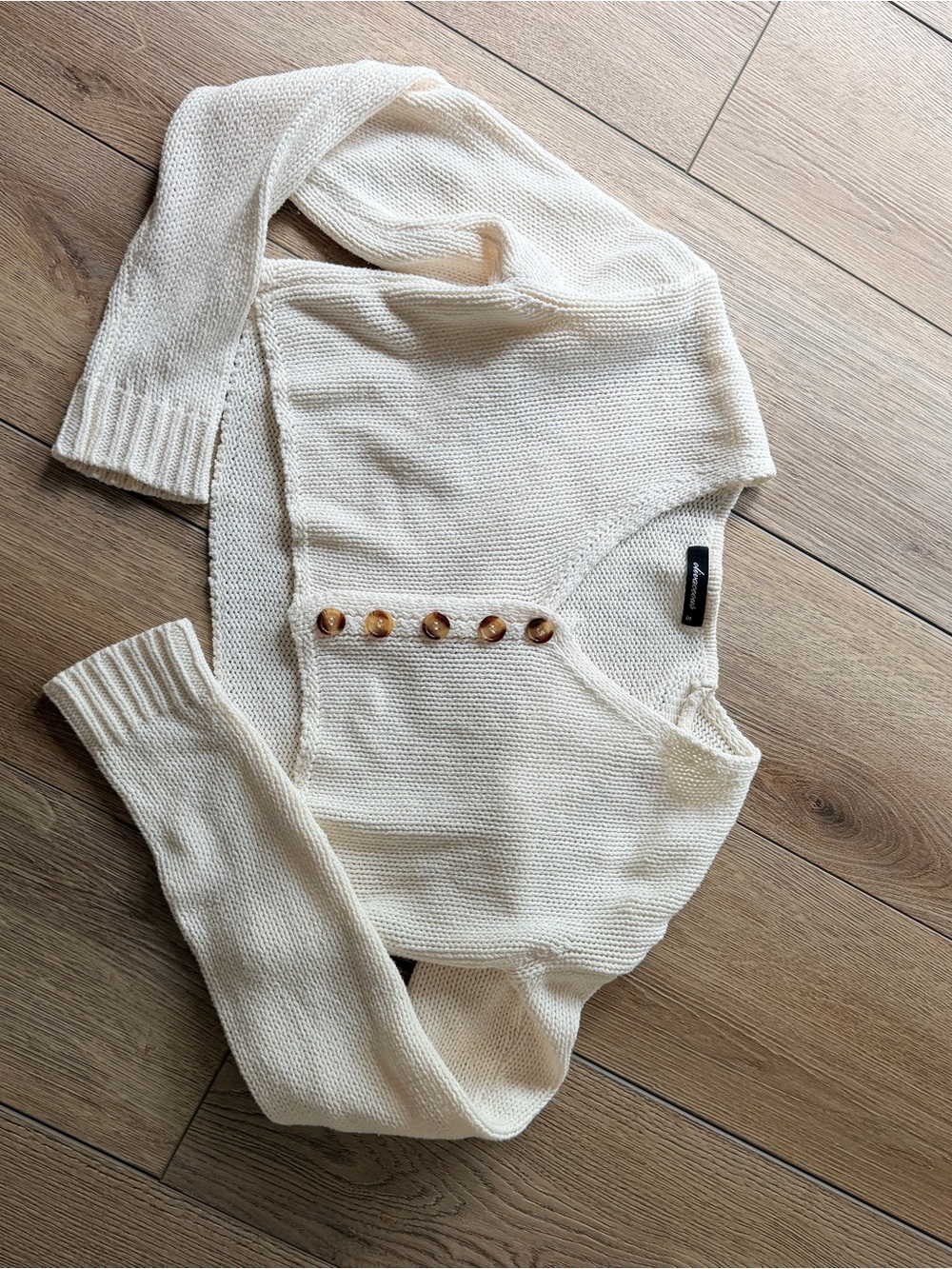 Princess Polly Cream Knit V-Neck Sweater